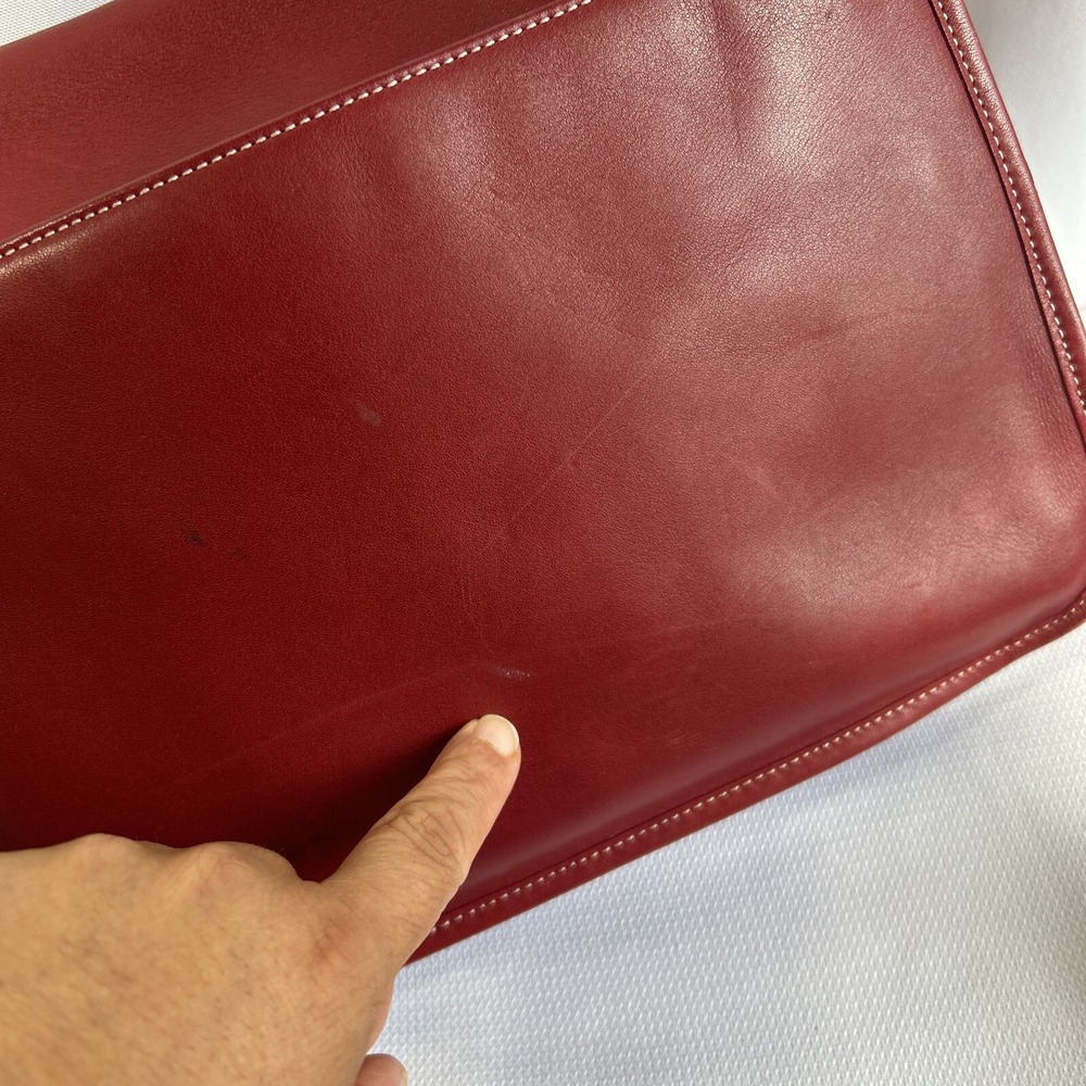 Coach Bag Leather Red #7750 Shoulder Cross Body Bag - Picture 7 of 13